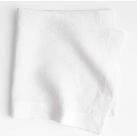 Crate & barrel Marin Crisp White EUROPEAN FLAX -Certified Linen Napkin, Set of 3 - Picture 7 of 7